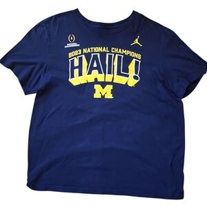 ​Nike Jordan Michigan Wolverines XL 2023 National Champions HAIL! Tee Shirt